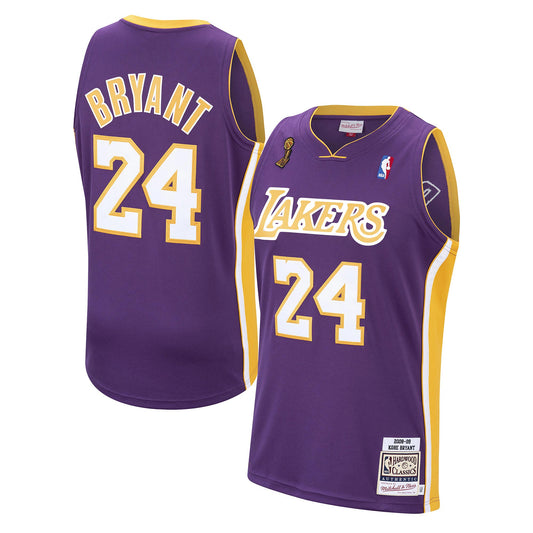 Los Angeles Lakers Kobe Bryant 2008 Road Authentic Jersey By Mitchell & Ness - Purple - Mens
